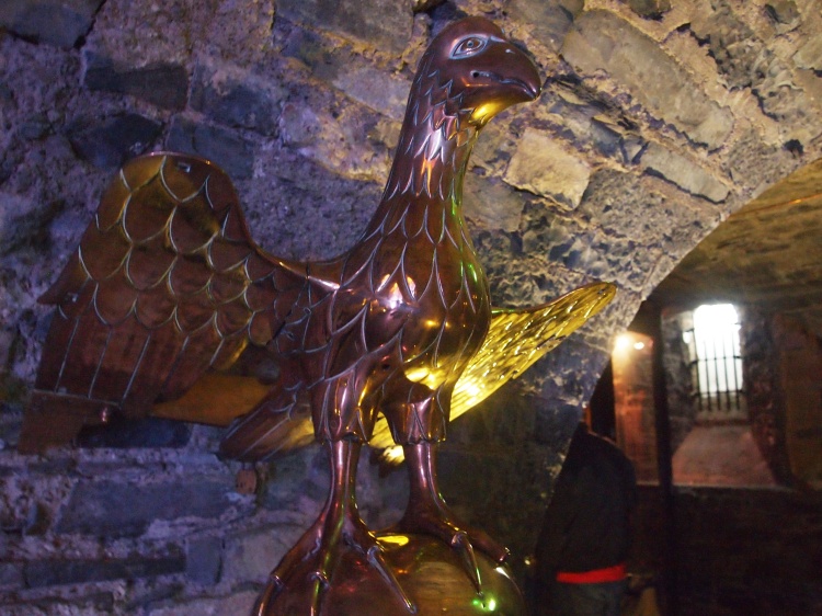 The Christ Church Cathedral crypt is the largest in both Ireland and the UK. It houses lots of artifacts, including this eagle that once served as a lectern from which Gospels and other texts would have been read. 